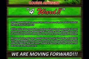 Course Maintenance Advisory – August 1, 2019