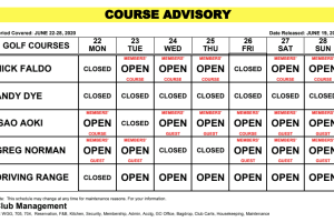 Course Advisory June 22-28, 2020