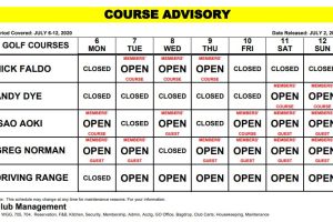 Course Advisory July 6-12, 2020