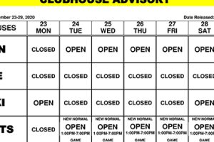 Clubhouse Advisory – November 23-29, 2020