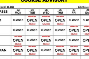 Course Advisory – November 23-29, 2020