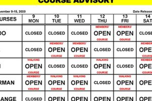 Course Advisory – November 9-15, 2020