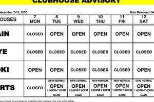 Clubhouse Advisory – December 7-13, 2020-1