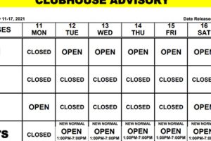 Clubhouse Advisory – January 11-17, 2021