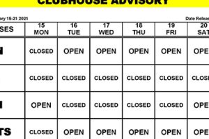 Clubhouse Advisory – February 15 – 21, 2021
