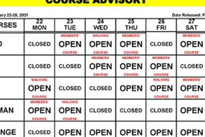 Course Advisory – February 22-28, 2021