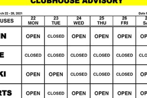 Clubhouse Advisory – March 22-28, 2021
