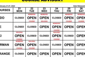 Course Advisory February 21-27, 2022