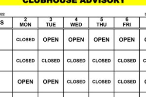 Clubhouse Advisory – May 2-8, 2022