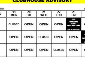 Clubhouse Advisory: June 19-25, 2023