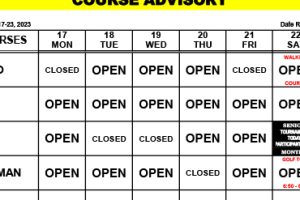 Course Advisory: July 17-23, 2023