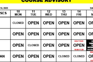 Course Advisory – July 10-16, 2023