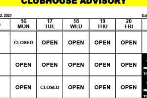 Clubhouse Advisory: October 16-22, 2023