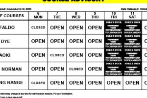Course Advisory: November 6-12, 2023