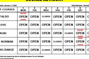 Course Advisory – January 1-7, 2024
