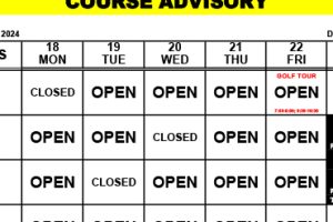 Course Advisory – March 18-24, 2024