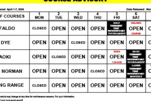 Course Advisory – April 1-28, 2024