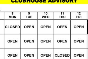 Clubhouse Advisory – April 8-14, 2024