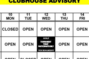 Clubhouse Advisory – June 10-16, 2024