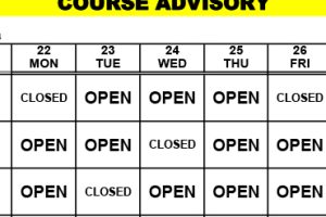 Course Advisory – July 22-28, 2024