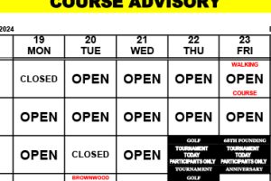 Course Advisory – August 19-25, 2024