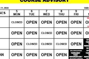 Course Advisory – August 5-11, 2024
