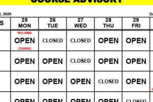 Course Advisory: August 25-31, 2025