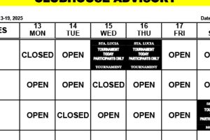 Clubhouse Advisory: October 13-19, 2025