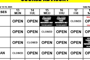 Course Advisory: October 13-19, 2025