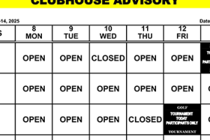 Clubhouse Advisory: December 8-14, 2025