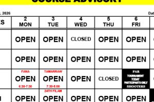 Course Advisory: February 2-8, 2026